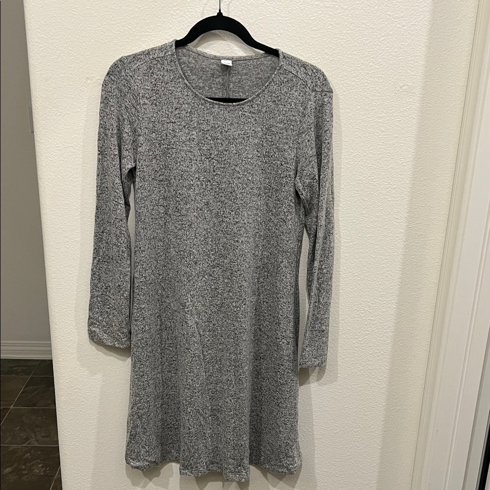 Old Navy Heathered Gray Long Sleeve Dress